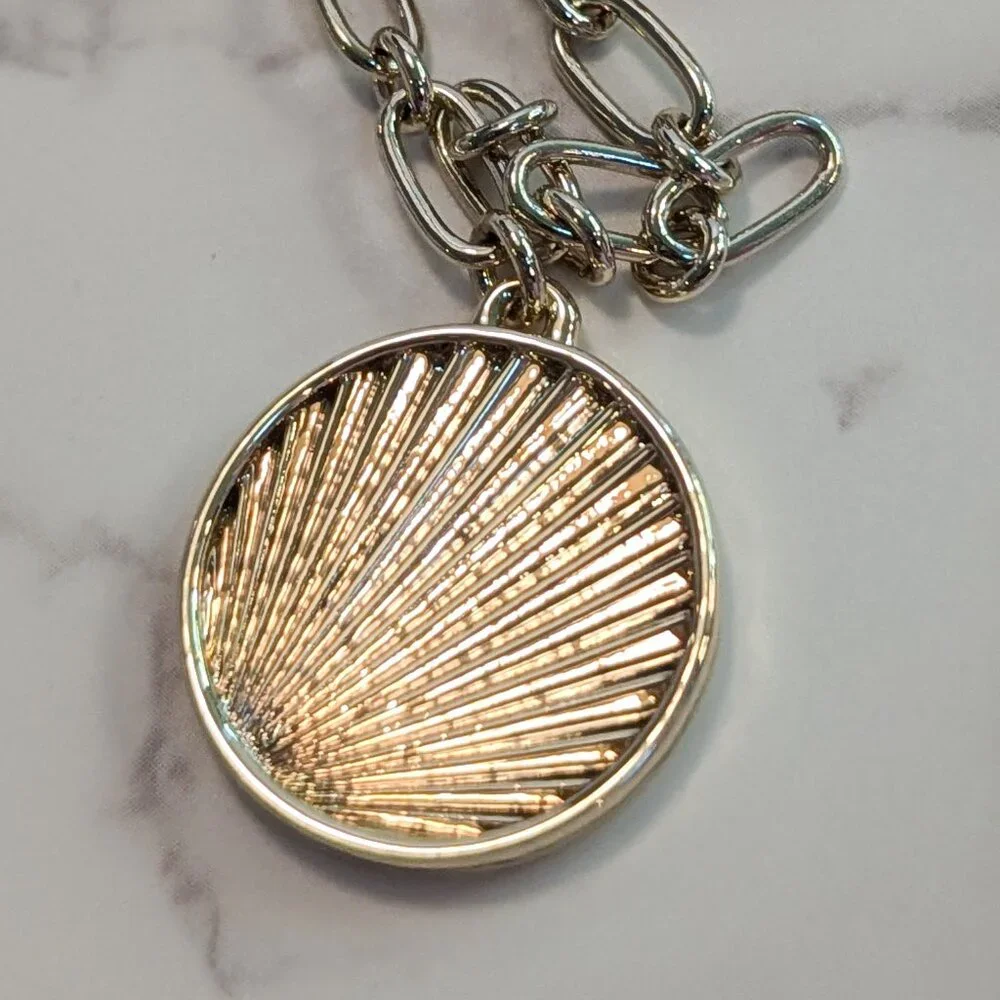 J.Crew Factory Gold Mixed Chain Pendant Layering Necklace